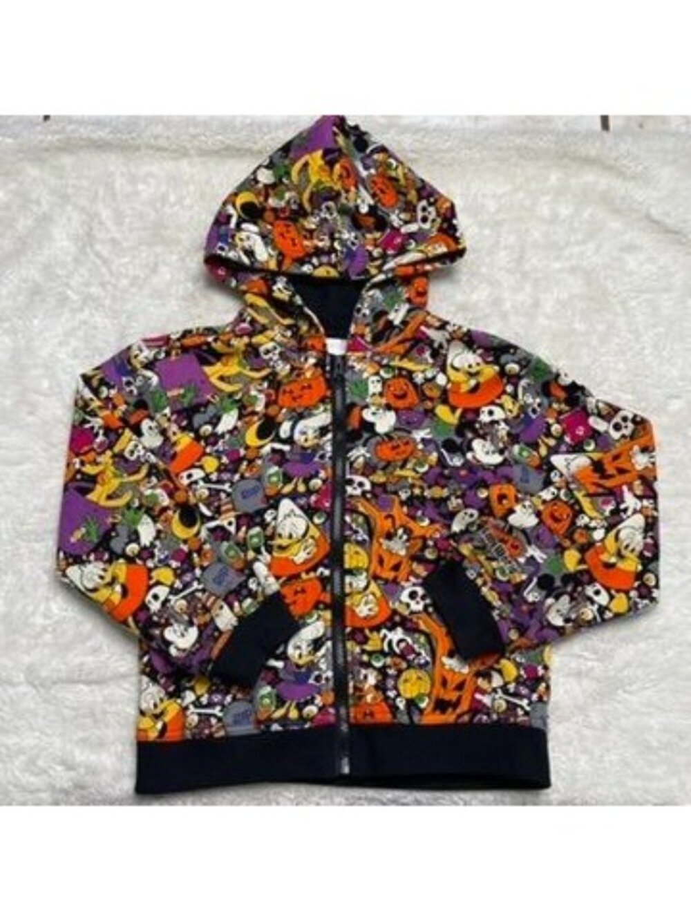 Disney Parks Halloween Kids Hoodie Youth Size Small Mickey Mouse Zip Up Jacket